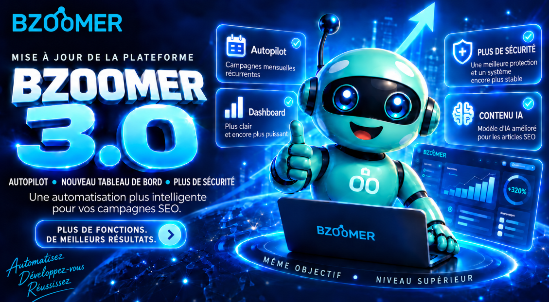 Bzoomer 3.0 est arrivé : Autopilot, nouveau tableau de bord et importante mise à niveau de la plateforme